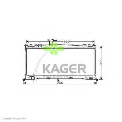 Радіатор, охолодження двигуна KAGER 31-0730