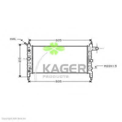 Радіатор, охолодження двигуна KAGER 31-0740
