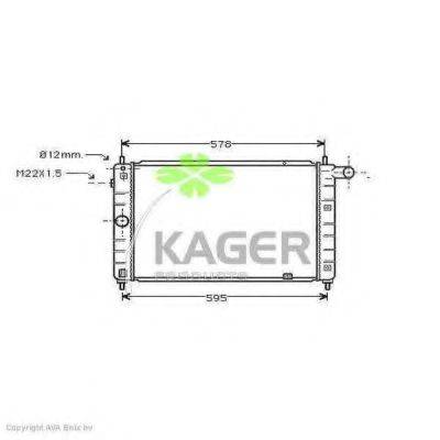Радиатор, охлаждение двигателя KAGER 31-0757