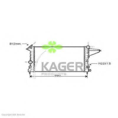 Радіатор, охолодження двигуна KAGER 31-0760