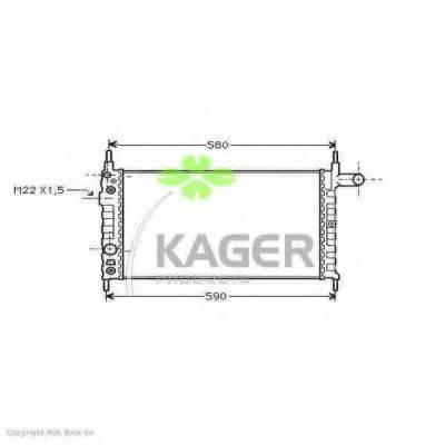 Радіатор, охолодження двигуна KAGER 31-0761