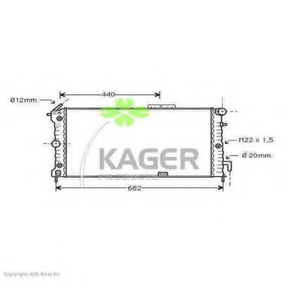 Радіатор, охолодження двигуна KAGER 31-0772