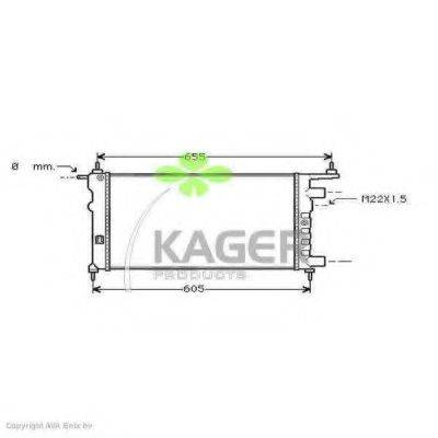 KAGER 310801 Радиатор, охлаждение двигателя