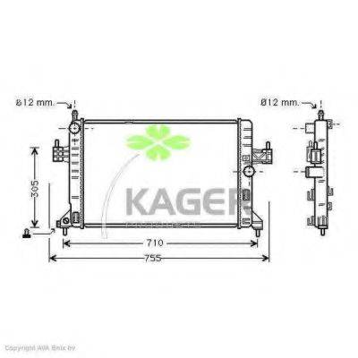 KAGER 310812 Радіатор, охолодження двигуна