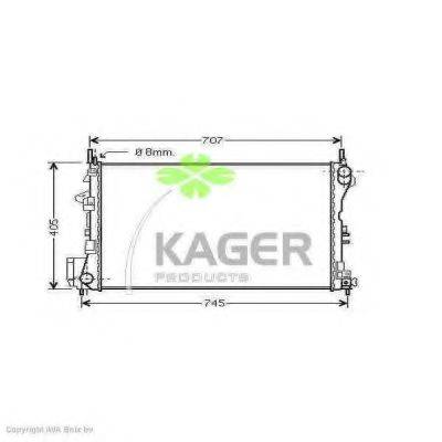 Радіатор, охолодження двигуна KAGER 31-0818