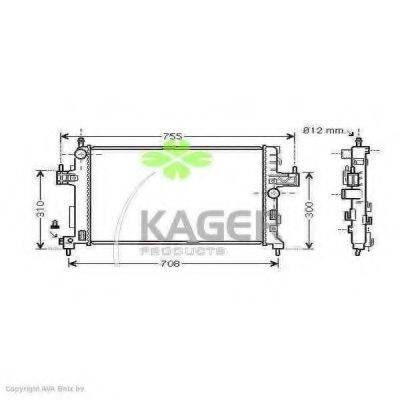KAGER 310824 Радіатор, охолодження двигуна