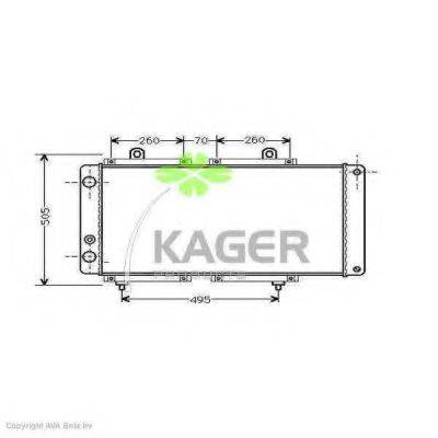Радіатор, охолодження двигуна KAGER 31-0836