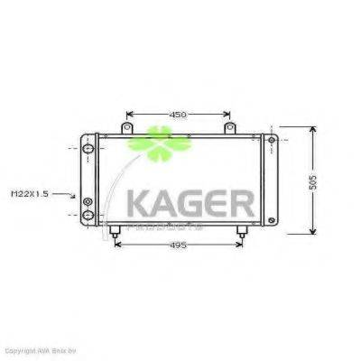 Радіатор, охолодження двигуна KAGER 31-0841