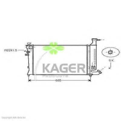 Радіатор, охолодження двигуна KAGER 31-0855
