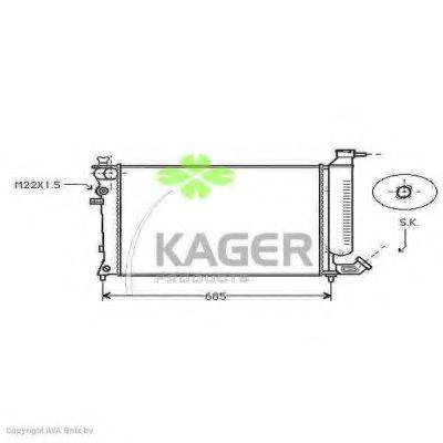 Радіатор, охолодження двигуна KAGER 31-0856