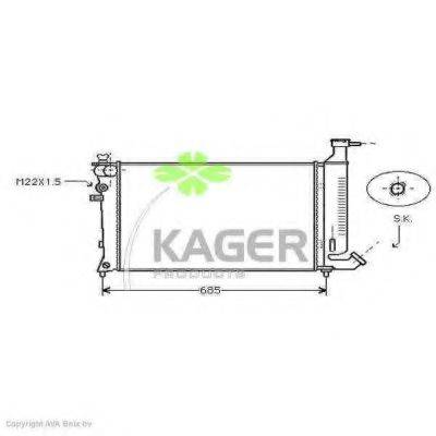 Радіатор, охолодження двигуна KAGER 31-0863