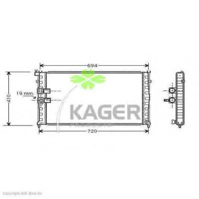 Радиатор, охлаждение двигателя KAGER 31-0868