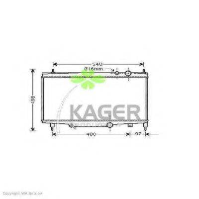 KAGER 310884 Радиатор, охлаждение двигателя