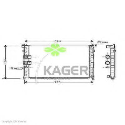 KAGER 310885 Радиатор, охлаждение двигателя
