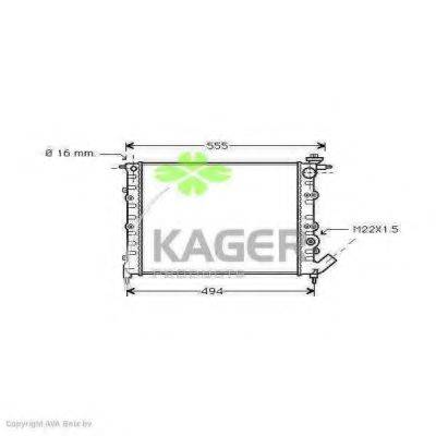 Радиатор, охлаждение двигателя KAGER 31-0920