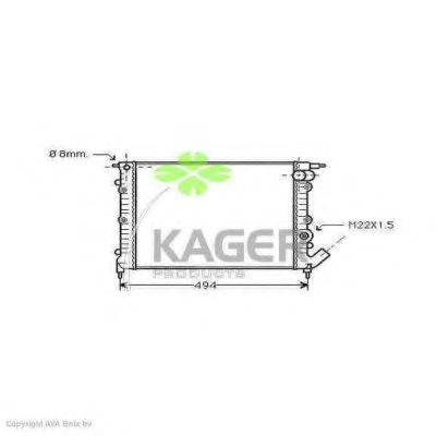Радиатор, охлаждение двигателя KAGER 31-0931