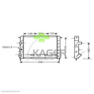 Радіатор, охолодження двигуна KAGER 31-0961