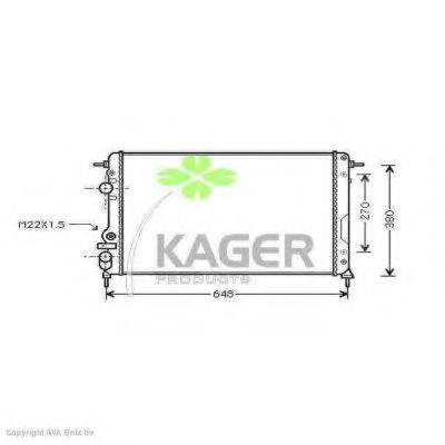 Радіатор, охолодження двигуна KAGER 31-0968