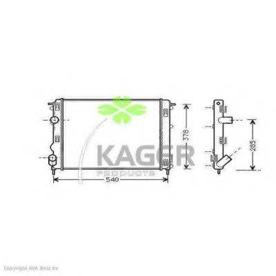 Радіатор, охолодження двигуна KAGER 31-0971