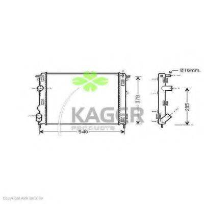 Радиатор, охлаждение двигателя KAGER 31-0973