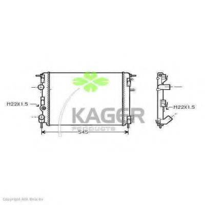 Радіатор, охолодження двигуна KAGER 31-0979