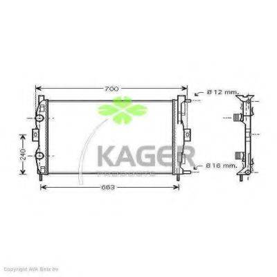 KAGER 310980 Радиатор, охлаждение двигателя