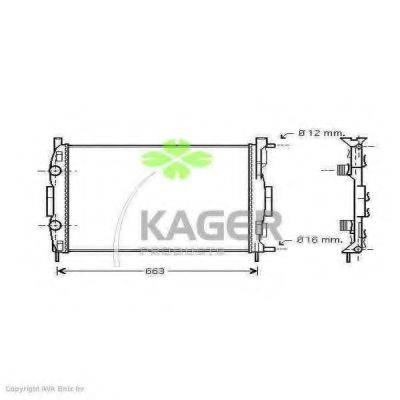 Радіатор, охолодження двигуна KAGER 31-0982
