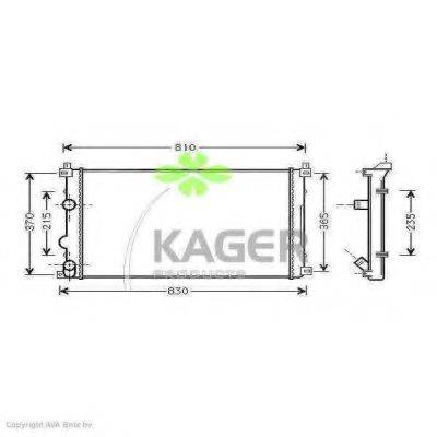 Радиатор, охлаждение двигателя KAGER 31-0984