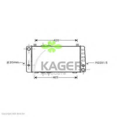 Радіатор, охолодження двигуна KAGER 31-0992