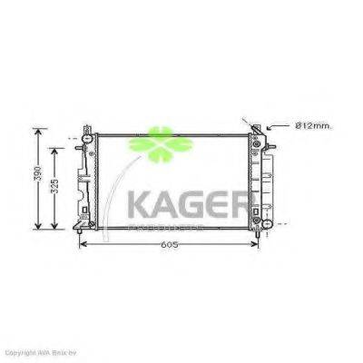 Радіатор, охолодження двигуна KAGER 31-1004