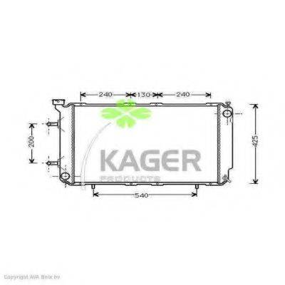 Радіатор, охолодження двигуна KAGER 31-1026