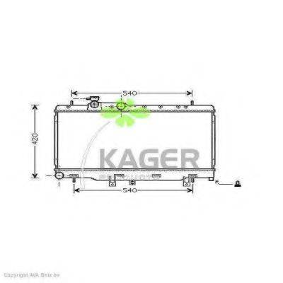 Радиатор, охлаждение двигателя KAGER 31-1037