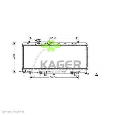 Радіатор, охолодження двигуна KAGER 31-1038