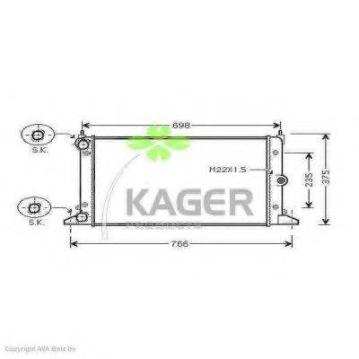 Радиатор, охлаждение двигателя KAGER 31-1221