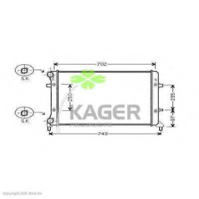 KAGER 311225 Радиатор, охлаждение двигателя