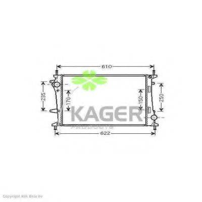 KAGER 311258 Радіатор, охолодження двигуна