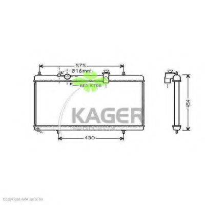 KAGER 311456 Радіатор, охолодження двигуна