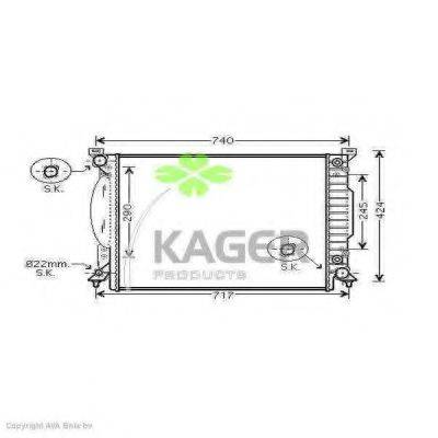 Радіатор, охолодження двигуна KAGER 31-1628