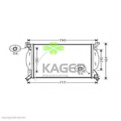 Радиатор, охлаждение двигателя KAGER 31-1631