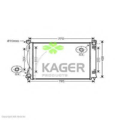 Радіатор, охолодження двигуна KAGER 31-1640