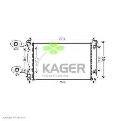 Радіатор, охолодження двигуна KAGER 31-1641