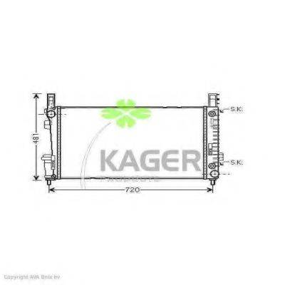 Радіатор, охолодження двигуна KAGER 31-1674