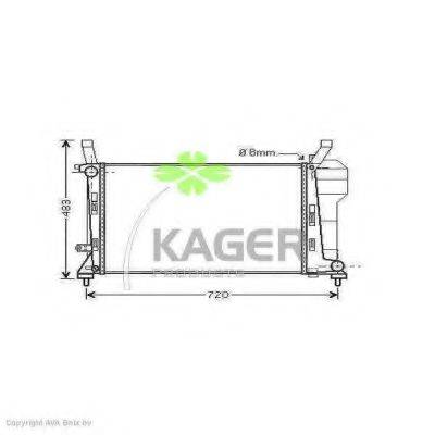 Радиатор, охлаждение двигателя KAGER 31-1675