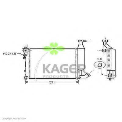 KAGER 311805 Радіатор, охолодження двигуна
