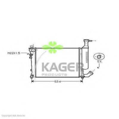 KAGER 311809 Радіатор, охолодження двигуна