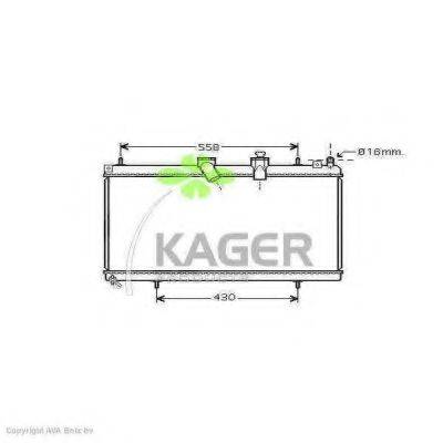 KAGER 311853 Радиатор, охлаждение двигателя