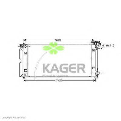 Радіатор, охолодження двигуна KAGER 31-2058