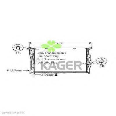 Радіатор, охолодження двигуна KAGER 31-2193