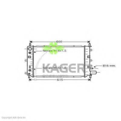 Радиатор, охлаждение двигателя KAGER 31-2216