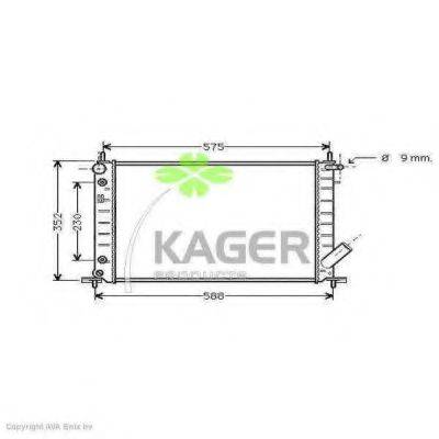 Радіатор, охолодження двигуна KAGER 31-2260